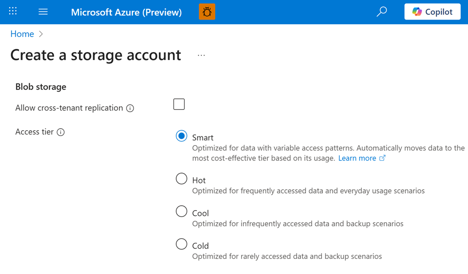 Azure Blob Storage Smart Tier
